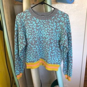 Free People cheetah print knit sweater xs